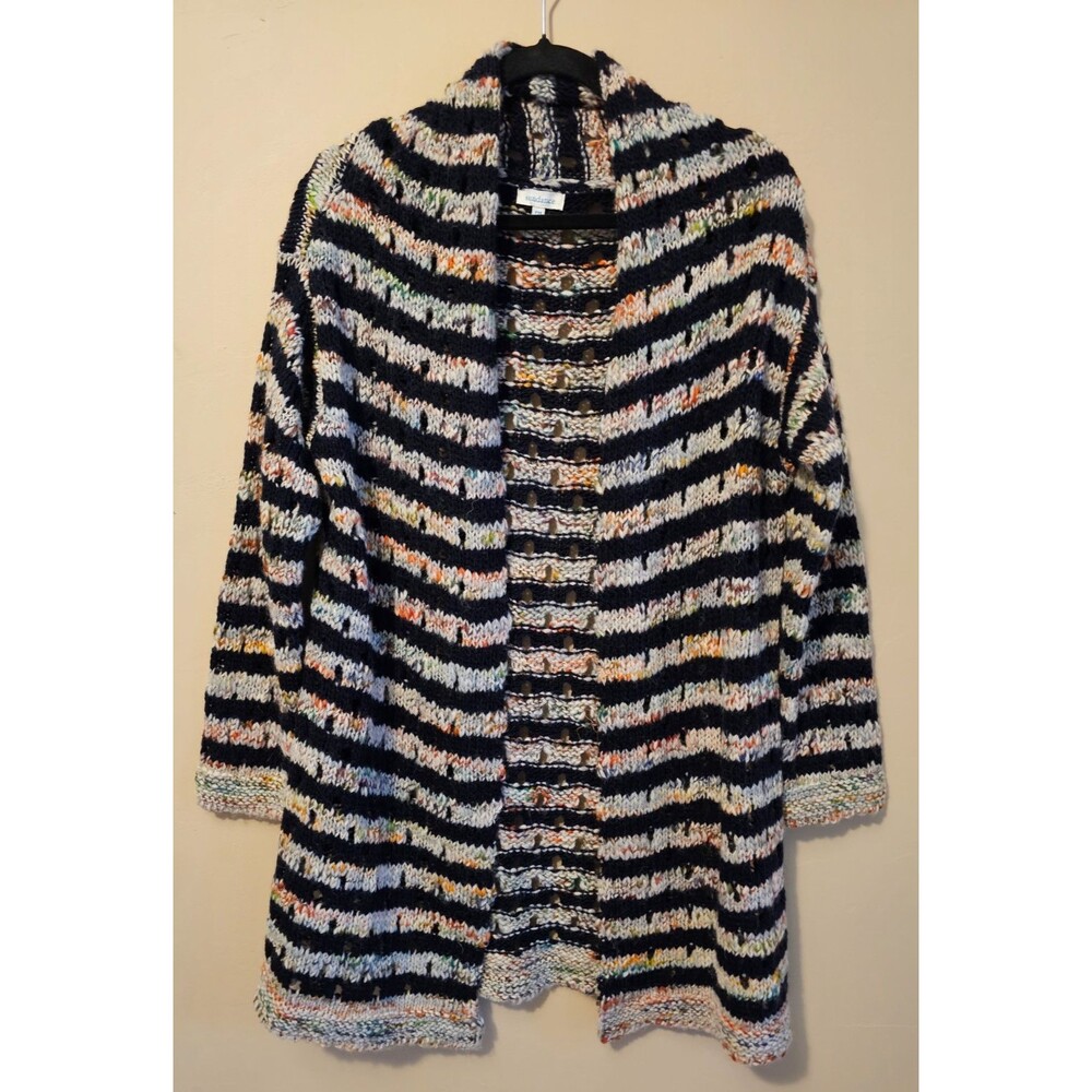 SUNDANCE Sweater PM wool blend Southwestern Drape Duster Cardigan multi colored